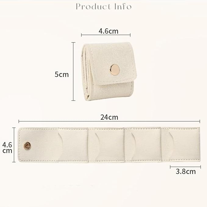 Mini Travel Jewelry Bag, 2025 New Travel Jewelry Case Organizer, Portable Foldable Compartment Auxiliary Mini Travel Jewelry Roll Bag With Buckle For Small Jewelry Earrings, Rings, Necklaces (C)