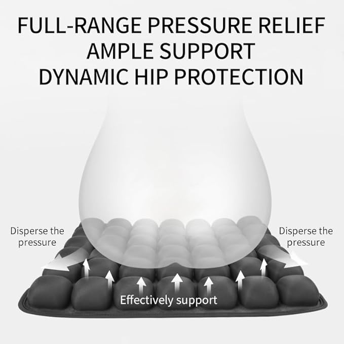 Sondor Travel Cushion Inflatable Seat Cushionair Cushion Inflatable Chair Air Seat Car Portable Breathable Comfort,Pain Pressure Relief Camping Ideal for Daily Use Prolonged Sitting (Black)