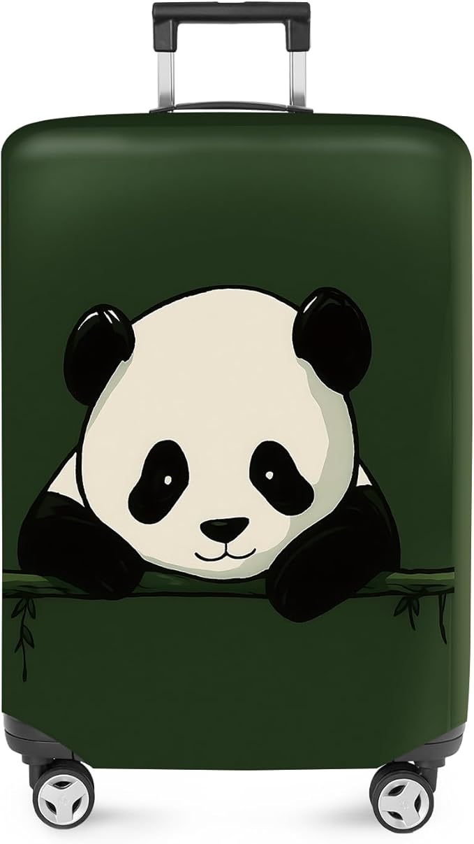 ANNA QUEEN Panda Luggage Cover, Cute Panda Design Suitcase Protector, Stretchable Washable Travel Sleeve for 32-34 Inch Luggage