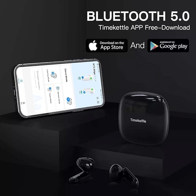 Timekettle WT2 Edge W3 Translator Device, Bidirection Simultaneous Translation, Translator Earbuds with 40 Languages, Offline Translator, Fast Reaction with Revolutionary Al Tech, Offline Version