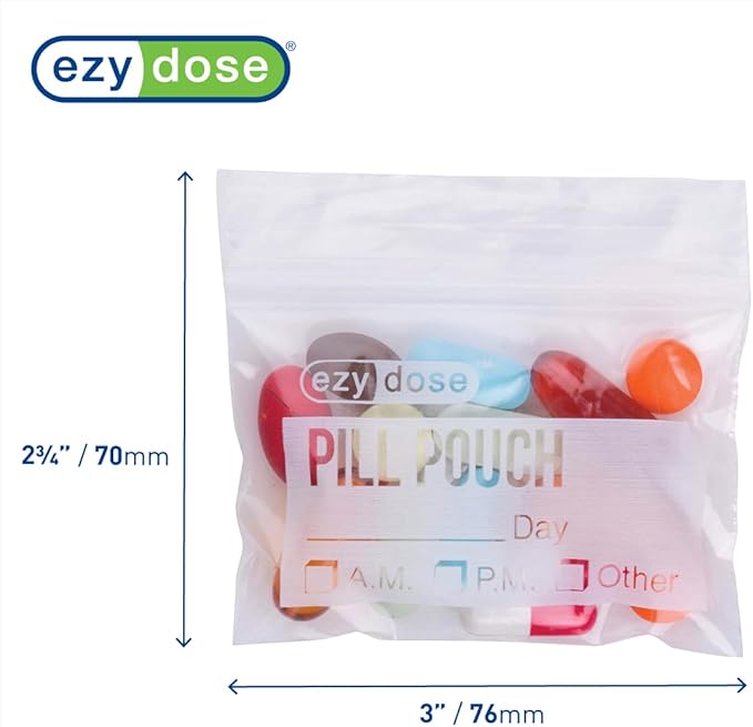 Ezy Dose Disposable Pill Pouches, Pill and Vitamin Storage, Clear, 50 Count