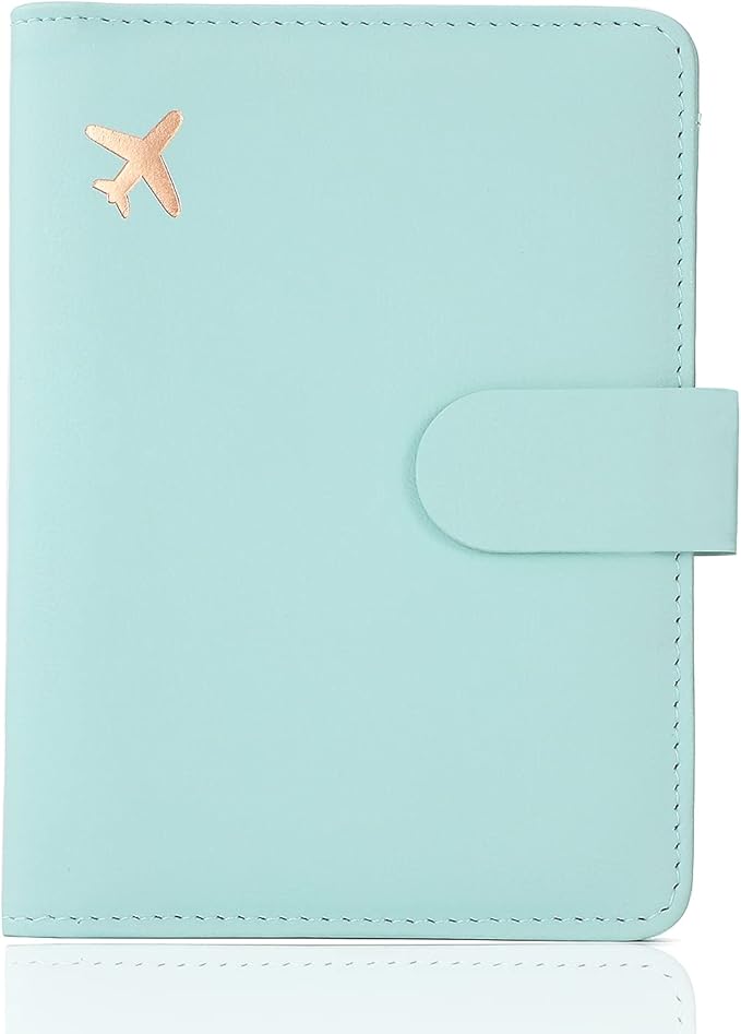Melsbrinna Premium Leather Passport Holder Covers Case, Waterproof Rfid Blocking Travel Wallet Passport Holder with Pen Holder, Cute Passport Book for Women/Men