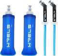 Folding Soft Flask Portable Collapsible Running Lightweight Water Bottle for Outdoor Sports,Travel with Mouthpeice Cover