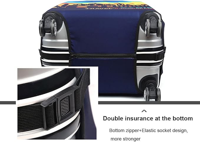 MosaiRudo Thicker Luggage Cover Elastic Suitcase Cover Protector Fits 18-32 Inch Suitcase Travel Accessories (TKM0071, M)