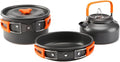 aiGear Camping Cookware Mess Kit, Non-Stick Camping Pan Pot Kettle, Lightweight Aluminum Camping Utensils, Collapsible Portable Camping Cooking Set for Outdoor Cooking Hiking Picnic