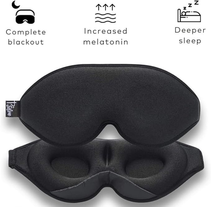 Sleep Mask with Earplugs & Zipper Bag 3D Memory Foam Eye Mask with Nose Support, Lash-Friendly, Blink Freely, Soft, Breathable, Adjustable, for Sleep, Travel, Insomnia, Meditation, Men & Women