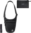 Crossbody Money Belt for Travel Women & Men Hidden, Travel Wallet Pouch - Slim Passport Holde, RFID Blocking Neck Wallet Under Clothes to Protect Cash, Credit Cards and Documents (BLACK)