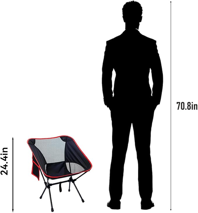 Backpacking Chair, Camping Chairs for Adults, Foldable Portable Chair for Outside Camp Sports Beach Travel Hiking
