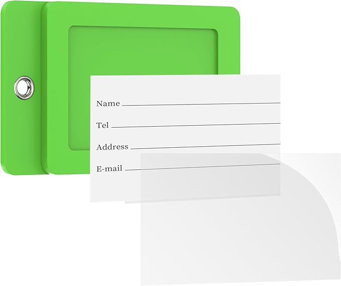 Gostwo 2 Pack Luggage Tags for Suitcases, 26 Initial Letter Travel Luggage Baggage Identification Labels ID Tag Fully Bendable Tags with Stainless Steel Loop (Green) (Letter N)