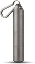 Titanium Keychain Pill Holder - Compact, Durable, and Waterproof 3-Compartment Small Pill Case - Portable and Versatile Medicine Container for Everyday Use and Travel (Titanium Grey)