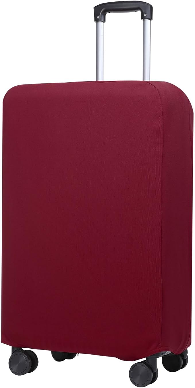 PATIKIL Luggage Cover, Suitcases Covers Elastic Carry on Cover Protector Washable Scratch-Resistant Fits 26-27 Inch Luggage for Travel Business Trips, Wine Red