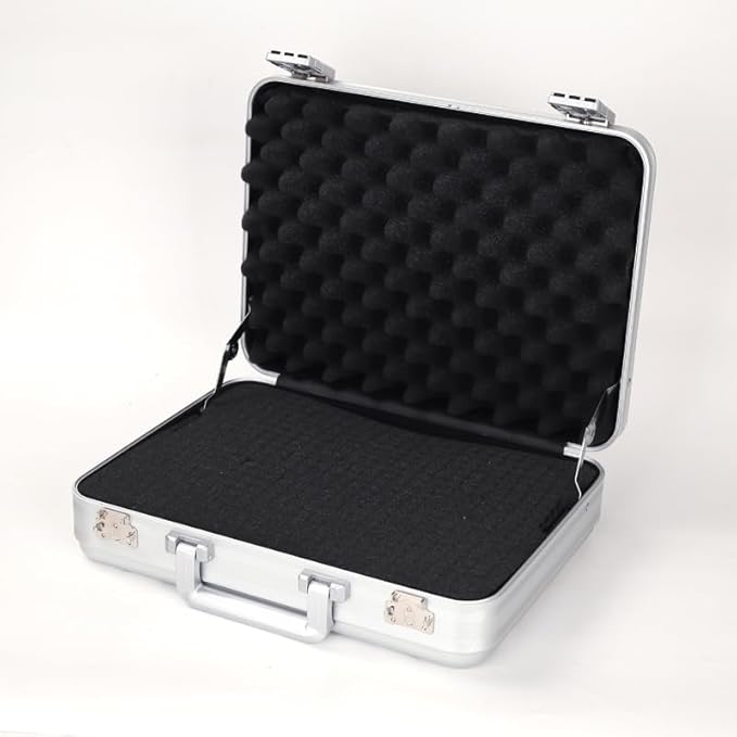 Aluminum Briefcase Metal Toolkit Box TSA Combination Lock Luxury Case with Foam for Wine/Jewellery/Watch/Equipment/Camera