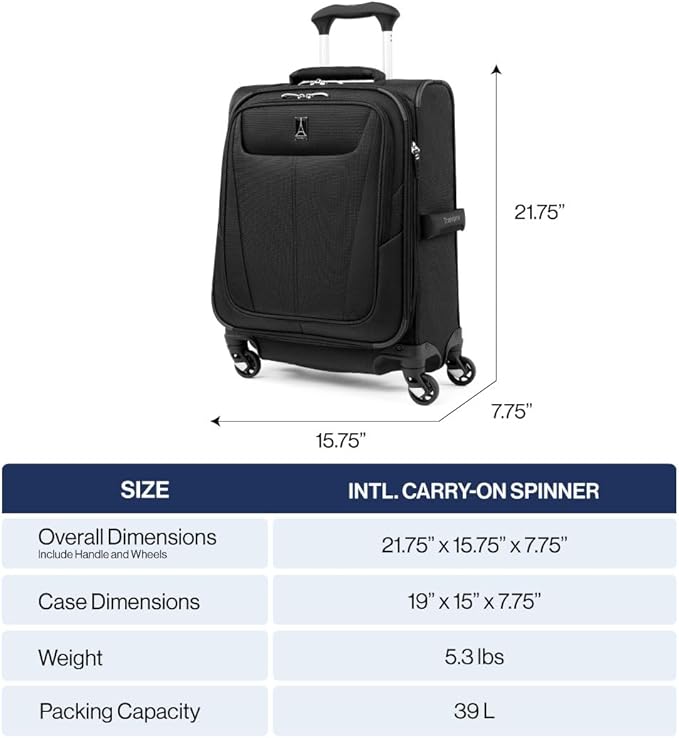 Travelpro Maxlite 5 Softside Expandable Carry-On Luggage with Spinner Wheels, Lightweight, 19-Inch — Orchid Pink Purple