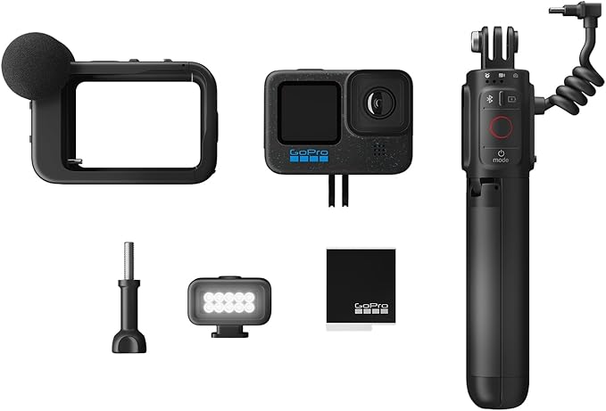 GoPro HERO12 Black Creator Edition - Includes HERO12 Black , Volta (Battery Grip, Tripod, Remote), Media Mod, Light Mod, Enduro Battery, and Carrying Case