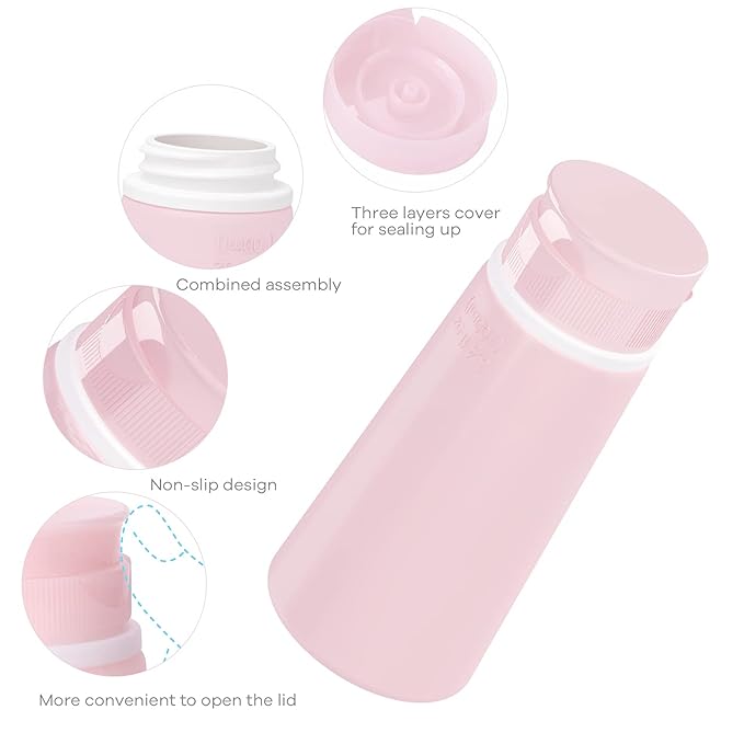 Valourgo Travel Bottles for Toiletries Tsa Approved Travel Size Containers BPA Free Leak Proof Travel Tubes Refillable Liquid Travel Accessories for Cosmetic Shampoo and Lotion Soap for travel, 4Pcs