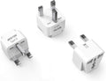 BESTEK UK Travel Plug Adapter Set, Grounded Universal Power Plug Adapter for USA to Type G Countries, UK, Ireland, Hong Kong and More-3 Packs
