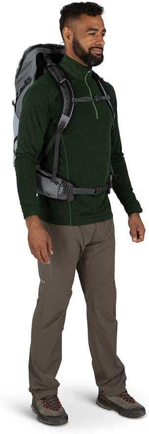 Osprey Talon Pro 30L Men's Hiking Backpack with Hipbelt, Silver Lining