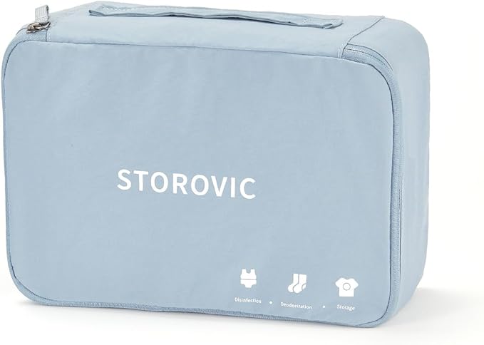 Packing Cubes for Suitcases - Premium Travel Organizer Bags, Water-Resistant, Odor-Eliminating, Soft & Portable Luggage Accessories, Blue（8.3” × 6.1” × 4.5”） S