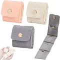 Mini Travel Jewelry Bag, 2025 New Travel Jewelry Case Organizer, Portable Foldable Compartment Auxiliary Mini Travel Jewelry Roll Bag With Buckle For Small Jewelry Earrings, Rings, Necklaces (E)