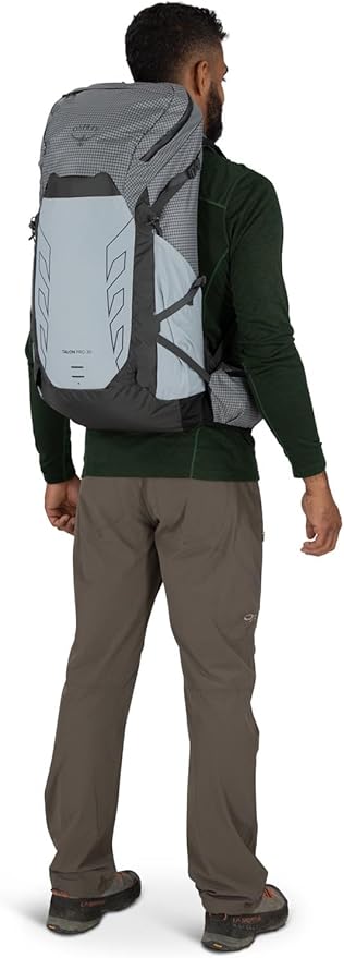 Osprey Talon Pro 30L Men's Hiking Backpack with Hipbelt, Silver Lining