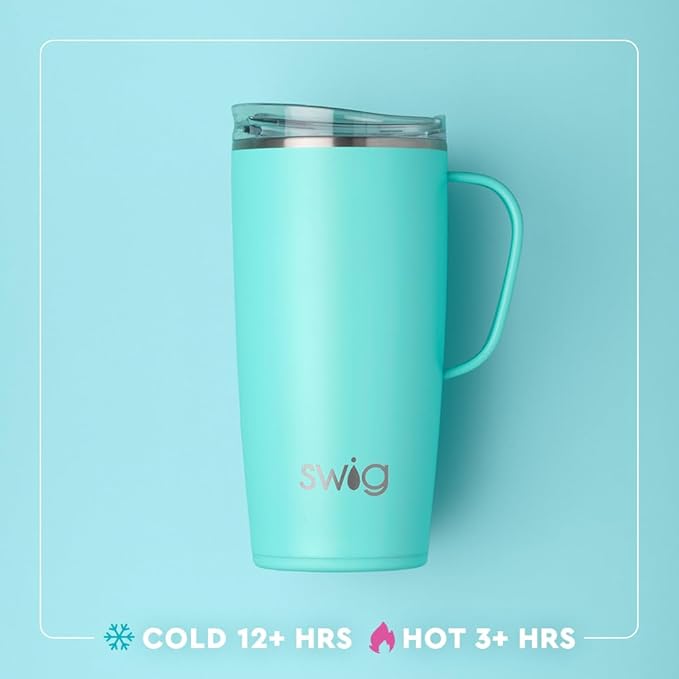 Swig Life 22oz Travel Mug, Insulated Tumbler with Handle and Lid, Travel Coffee Mug, Cup Holder Friendly, Stainless Steel 22 oz Tumbler, Reusable Insulated with Lid (Alabama)