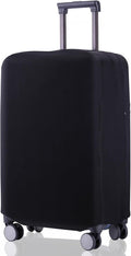 Travel Luggage Cover Suitcase Protector Scratch-Resistant Fit 19-31 Inch, Not Included Suitcase (Black, L(26-27inch))