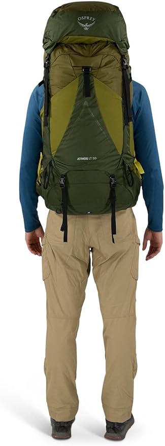 Osprey Atmos AG LT 50L Men's Backpacking Backpack, Night Shift/Scoria Blue, S/M