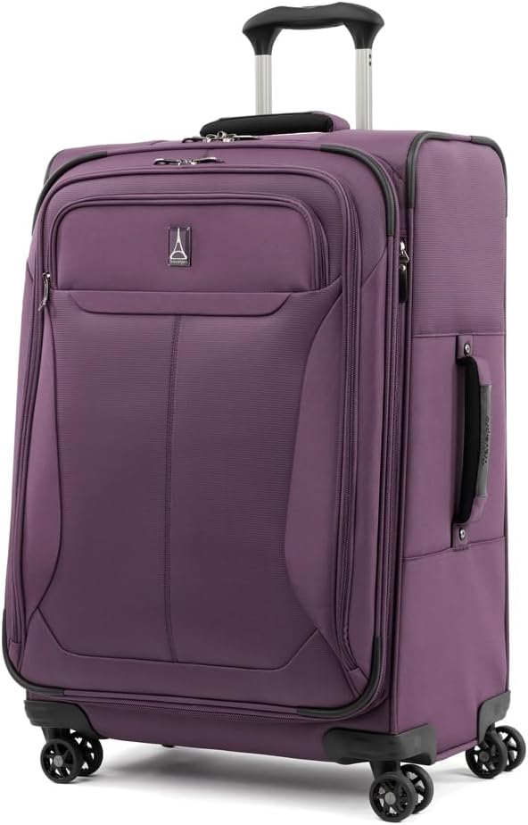 Travelpro Tourlite Softside 3-Piece Set, Expandable Luggage with 4 Spinner Wheels, Lightweight Suitcase, 21" Carry-On, 25" Checked Medium, 29 Check Large, Deep Purple