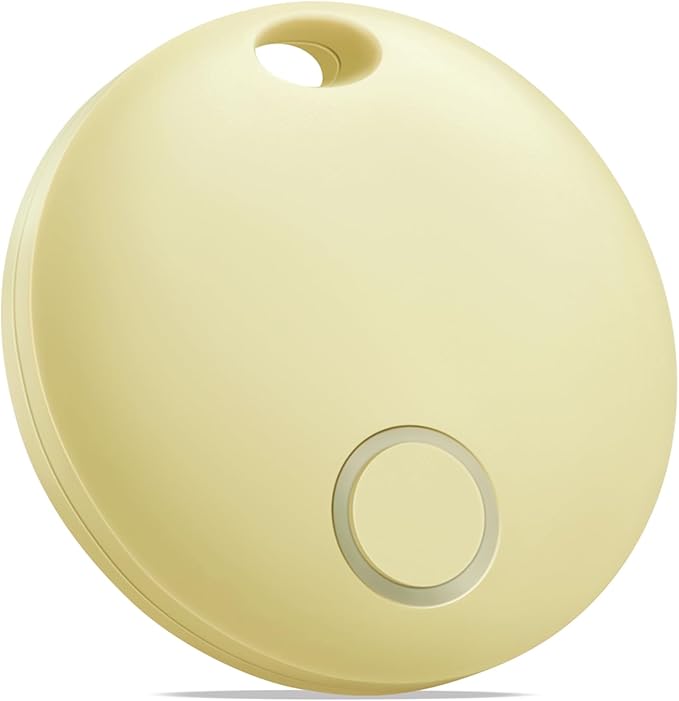 Air Tracker, Smart Bluetooth Tracker Works with Apple Find My (iOS Only), Item Finder Locator for Keys, Luggage, Backpack, IP67 Waterproof, Yellow