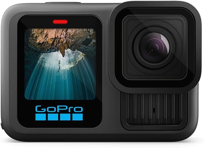 GoPro HERO13 Black Accessory Bundle - Includes The Handler, 2 Enduro Batteries, 2 Curved Adhesive Mounts, 64GB SanDisk MicroSD Card, and Carrying Case, Head Strap & Card Reader