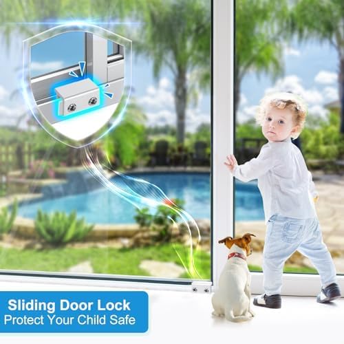 Sliding Window Locks,for Horizontal Sliding Windows,Window Security Lock with Key,Adjustable Aluminum Easv to Install Window Stopper,Window Locks for Up and Down Windows (6 Sets Silver)