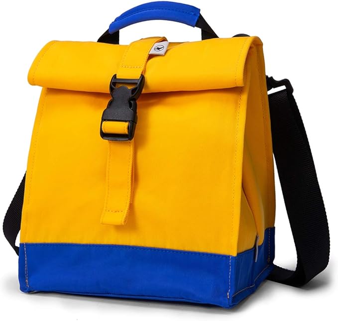 SUNNY BIRD Insulated Lunch Bag Rolltop Lunch Box Tote Lunchbox Bag for Women, Men, Boys and Girls (Yellow)