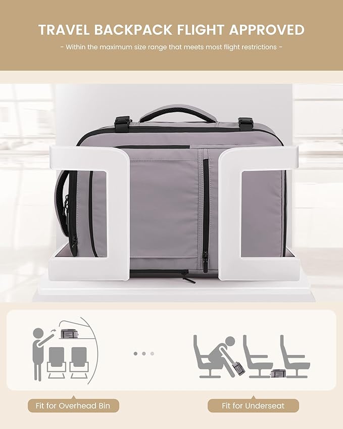 LOVEVOOK Travel Backpack for Women & Men, 40L Large Carry On Backpack Airline Approved, TSA Personal Item Weekender Bag, Water Resistant Laptop Backpack with 3 Packing Cubes for Travel Essentials