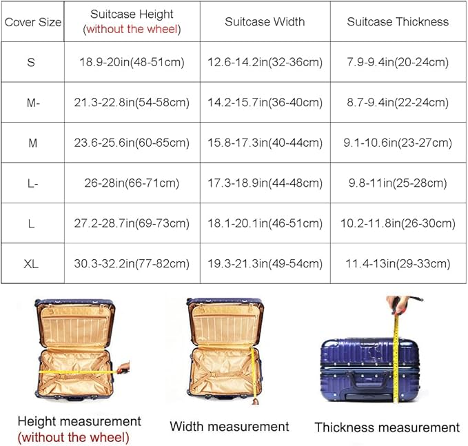 MosaiRudo Thicker Luggage Cover Elastic Suitcase Cover Protector Fits 18-32 Inch Suitcase Travel Accessories (World Map, M-)