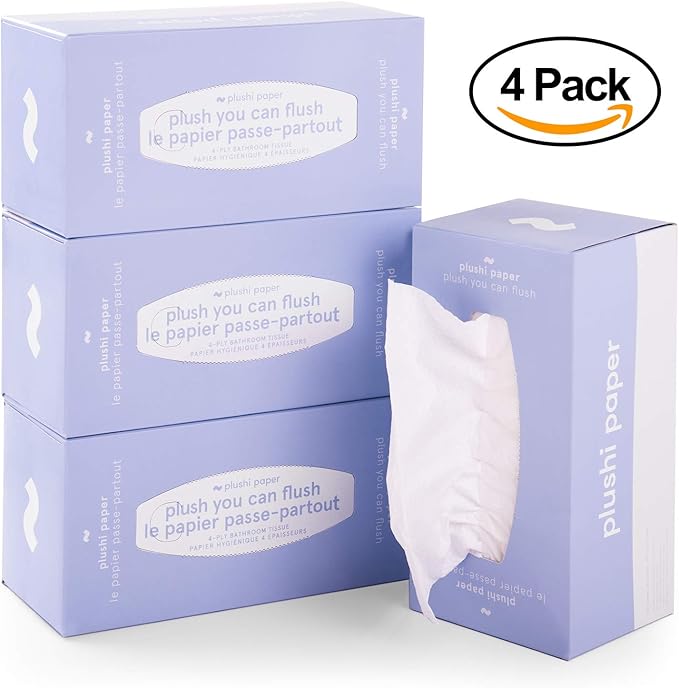 Septic Safe Tube Free 4 Ply Soft Toilet Paper RV Essential and Mom Approved for Travel Trailers Campers Marine Biodegradable 4 Boxes 320 Wipes