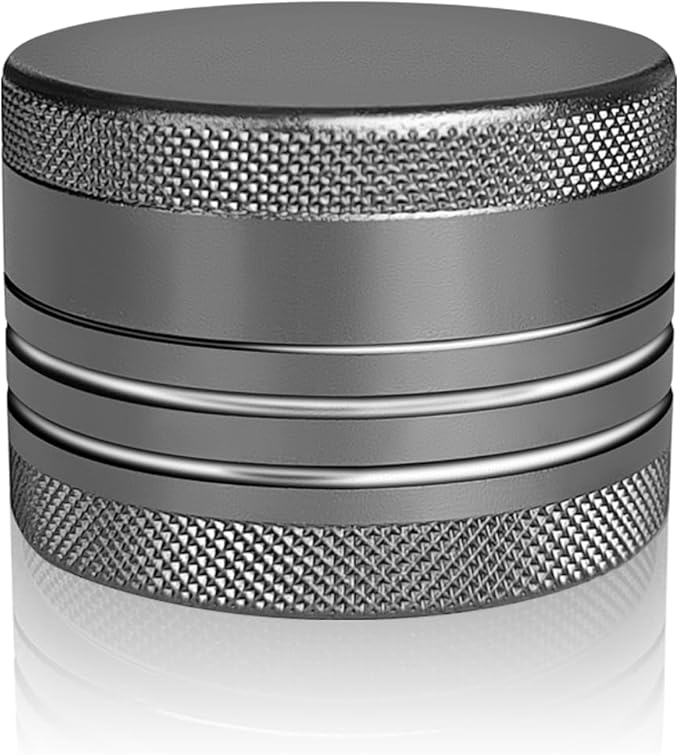 Small Pill Box, Portable Daily Box, Aluminium Alloy Round Container for Pills, Pocket Case (Gray)