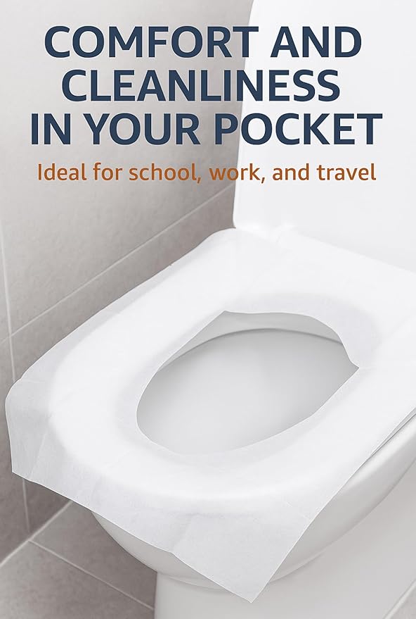 Disposable Toilet Seat Covers – Pack of 10 | Flushable & Portable Travel Toilet Seat Covers for Adults & Kids | Compact & Lightweight, Eco-Friendly Protection for Public Restrooms.