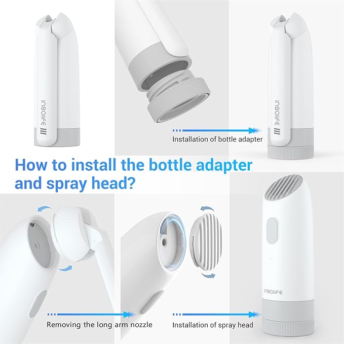 Portable Bidet | High Pressure | Travel Bidets with 2 Different Nozzle | Rechargeable Electric Portable Bidet for Men & Women | Portable Bidets for Travel