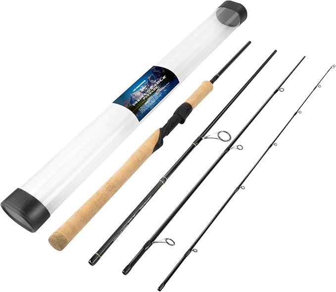 KastKing Valiant Eagle Passage Travel Fishing Rods, 4 & 6 Pc Pack Rods, Spinning, Casting and Fly Models, IM6 Graphite Blank, Ti Oxide LTS Ring Guides, Beautiful Cork Handles