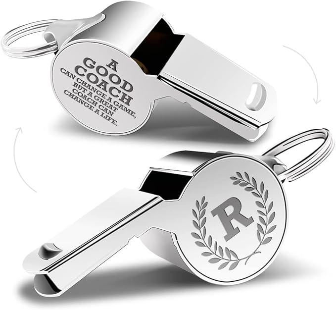 Letters Coach Gifts, Whistle for Coaches, Whistle Emergency, Thank You Coach Gifts, Coaches Whistle with Lanyard Cheer Coach Gift for Men Women Teachers Referees School Sports Coach Outdoor, Letter R