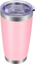 VEGOND 20oz Tumbler with Lid and Straw Stainless Steel Tumbler Cup Vacuum Insulated Double Wall Travel Coffee Mug Powder Coated Coffee Cup(Pink 1 Pack)