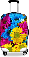 Colorful Sunflower Travel Luggage Cover Spandex Elastic Suitcase Protector for 26-29 Inch Luggage