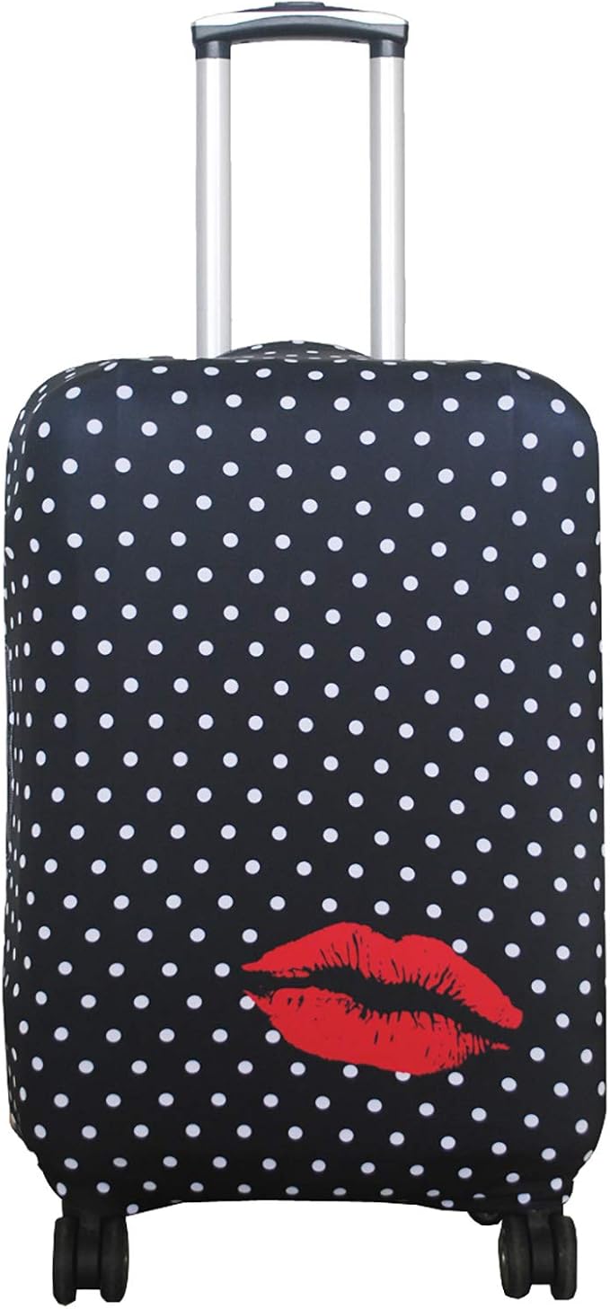 Explore Land Travel Luggage Cover Suitcase Protector Fits 31-32 Inch Case (Polkadot, XL)