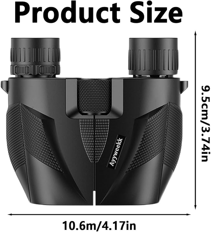 10x25 Binoculars for Adults & Kids, Compact HD Binoculars with Large View, Low Light Vision & Easy Focus for Bird Watching, Travel, Concert, Hunting
