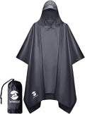 SaphiRose Hooded Rain Poncho Waterproof Raincoat Jacket for Men Women Adults