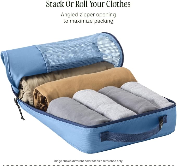 Eagle Creek Pack-It Reveal Cube Set - Packing Cubes for Compartmentalizing Luggage - Durable - Ultra-Lightweight - Water-Resistant - Easy Grab Zipper Pull - Mesh Windows - Storm Grey - XS/S/M