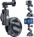 TELESIN Suction Cup Car Mount with Phone Holder, Windshield Window Dashboard Boats Vehicle Attach for DJI Action 5 Pro Action 4 3 GoPro Max Mini Hero 13 12 11 10 9 8 Insta360 X5 X4 X3 Ace Pro Pocket 3