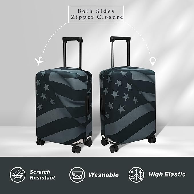 Explore Land Travel Luggage Cover Suitcase Protector Fits 18-22 Inch Case (Flag, S)
