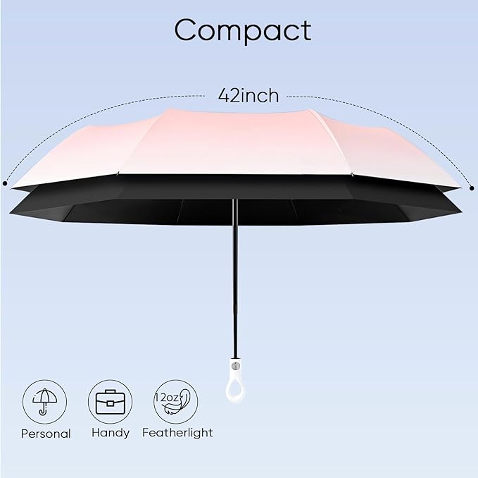 Compact Travel Umbrella - Auto Open Close Small Umbrella, Lightweight Design for Sun & Rain Protection
