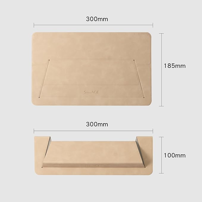 SenseAGE Laptop Stand for Desk, Office, Ergonomic Notebook Stand, Foldable & Portable Travel FlatStand, Lightweight, Anti-Slip, Compatible with MacBook Air, Pro, and Up to 15.4" Laptops (Café Creme)